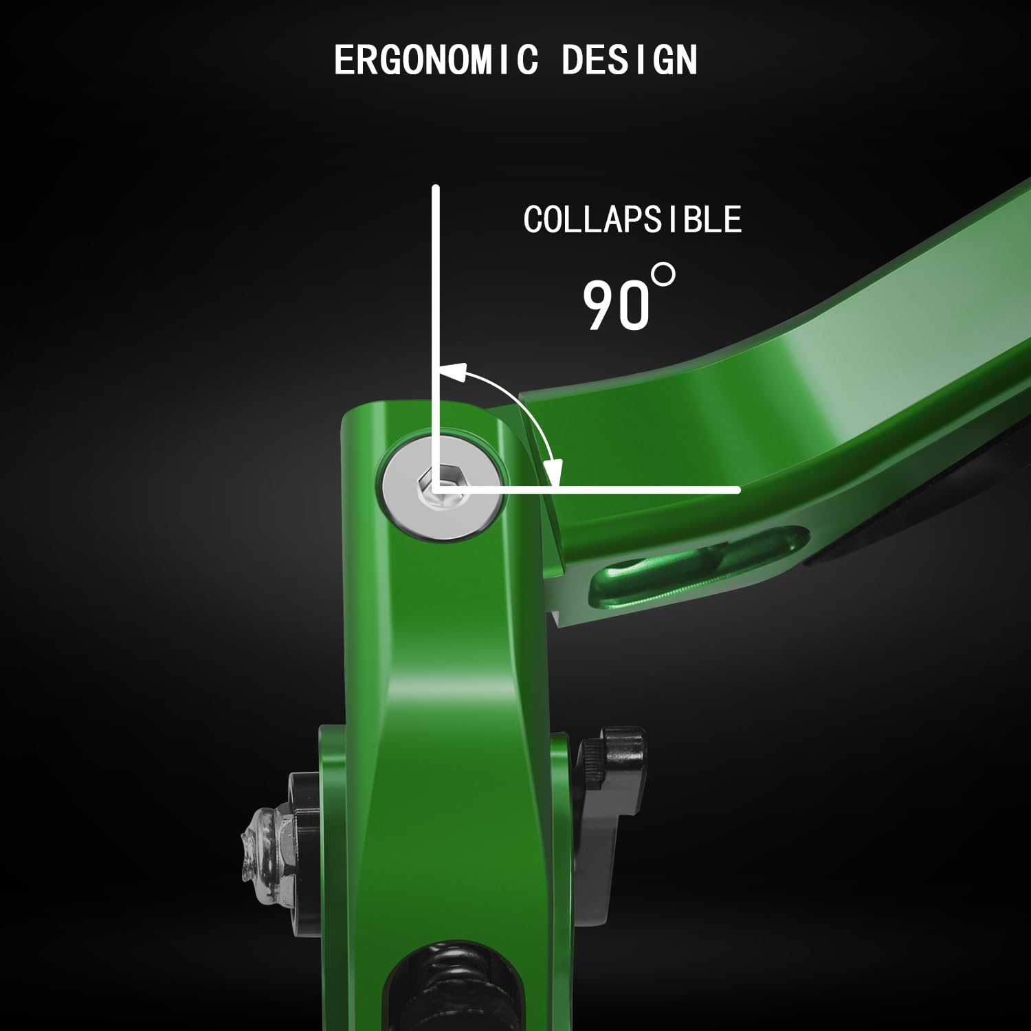Pour Z900 Z650 NINJA650 2017-2024 Vulcan s650 2015-2024 Moto Leviers de Frein et d'Embrayage Réglables, Extensibles et Pliables, CNC Kit Levier d'embrayage Levier Frein Moto (Vert)
