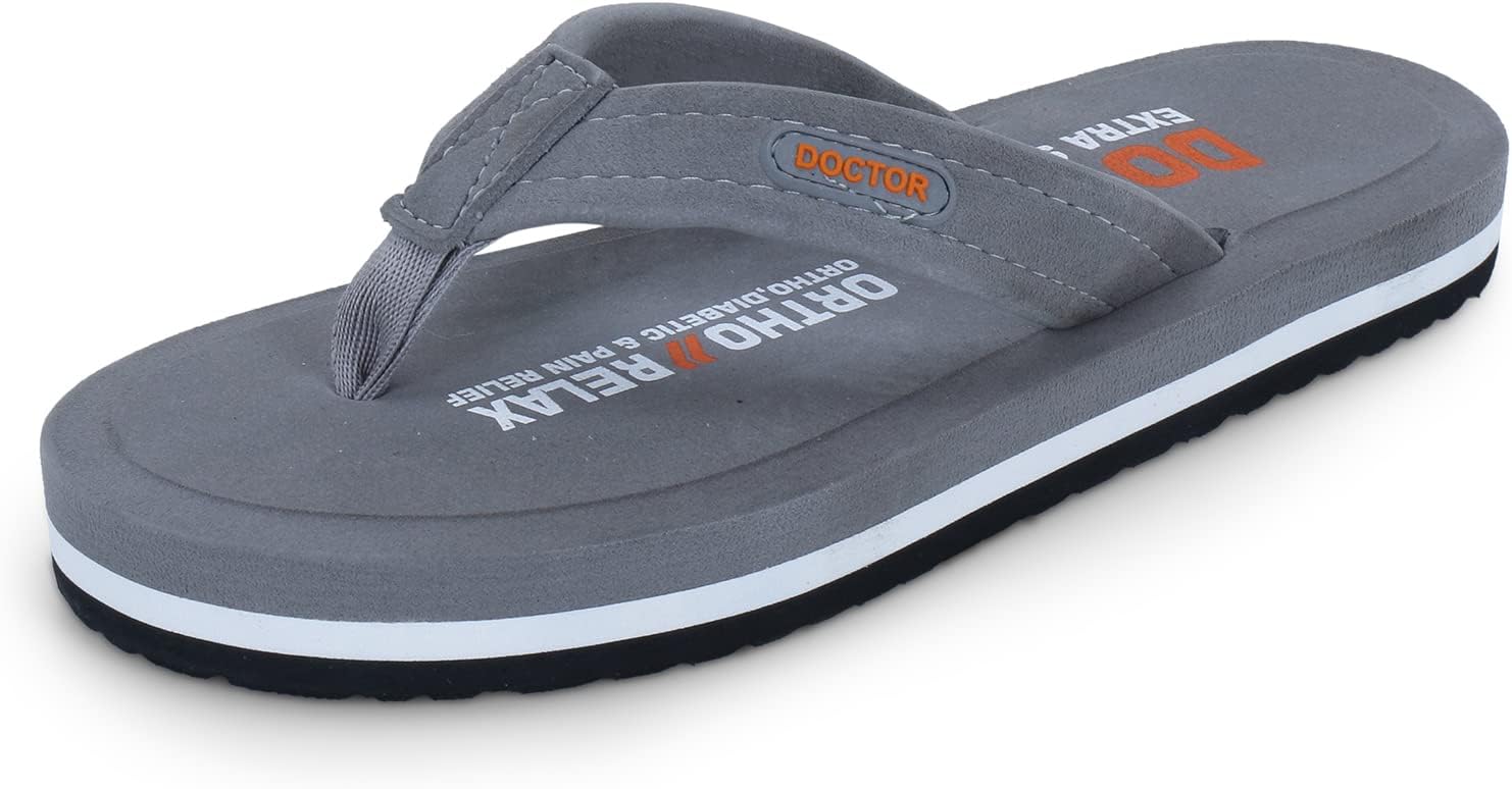 DOCTOR EXTRA SOFT Ultra Cushion Slippers for Men's| Lightweight & Comfortable| Orthopedic & Diabetic| Casual & Stylish| Non-Slip Durable Mcr Dr Chappals & House Flip flops For Gent's & Boy’s D-32