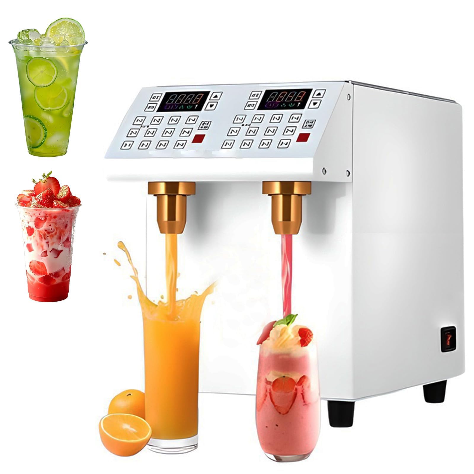 Distributeur automatique de fructose, distributeur de sirop électrique commercial de 10 L avec 24 boutons de mémoire pour équipement de thé aux bulles