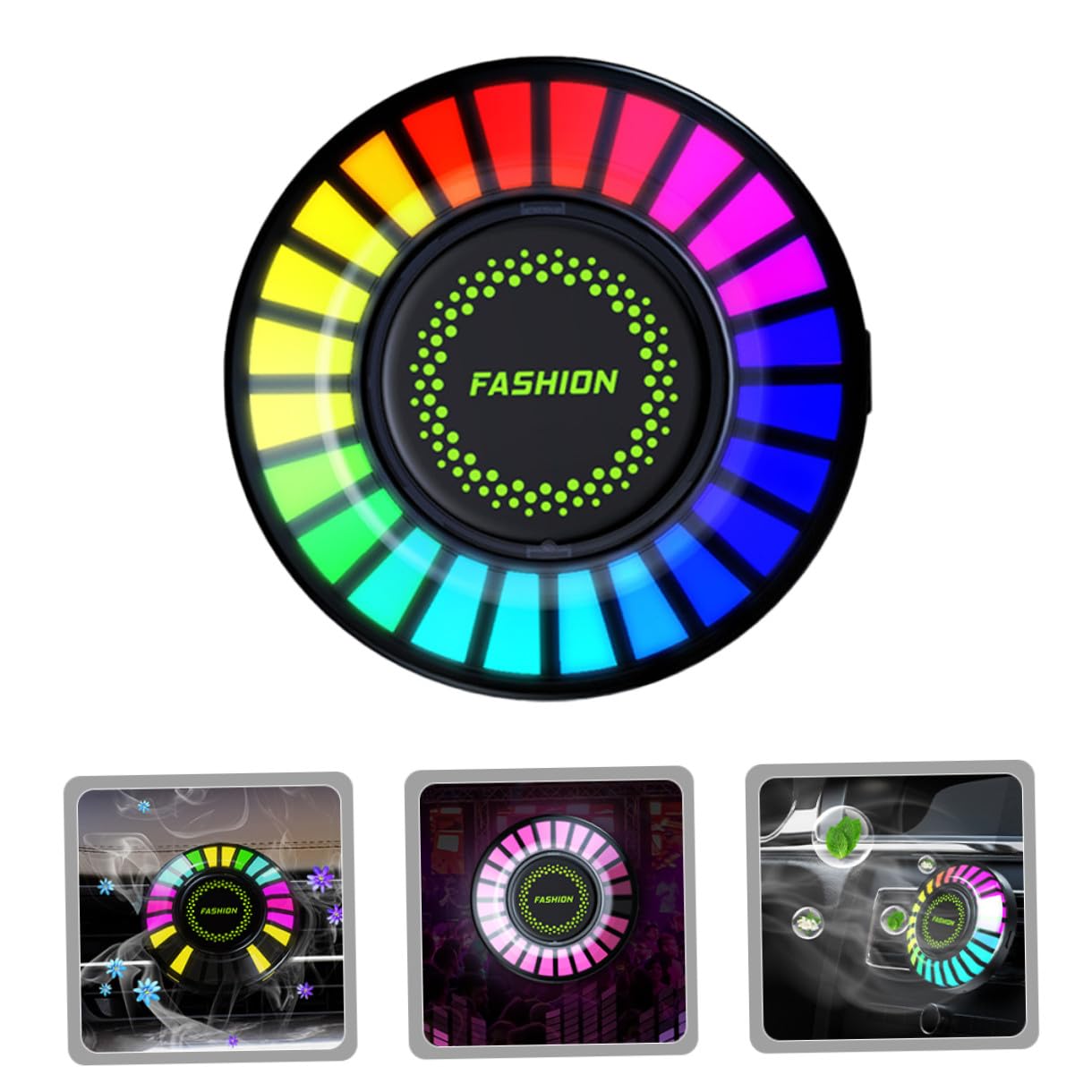 Gatuida 4pièces Diffuseur De Parfum Auto avec LED RGB Éclairage Ambiance Et Aromathérapie Accessoire De Décoration Intérieure pour Voiture