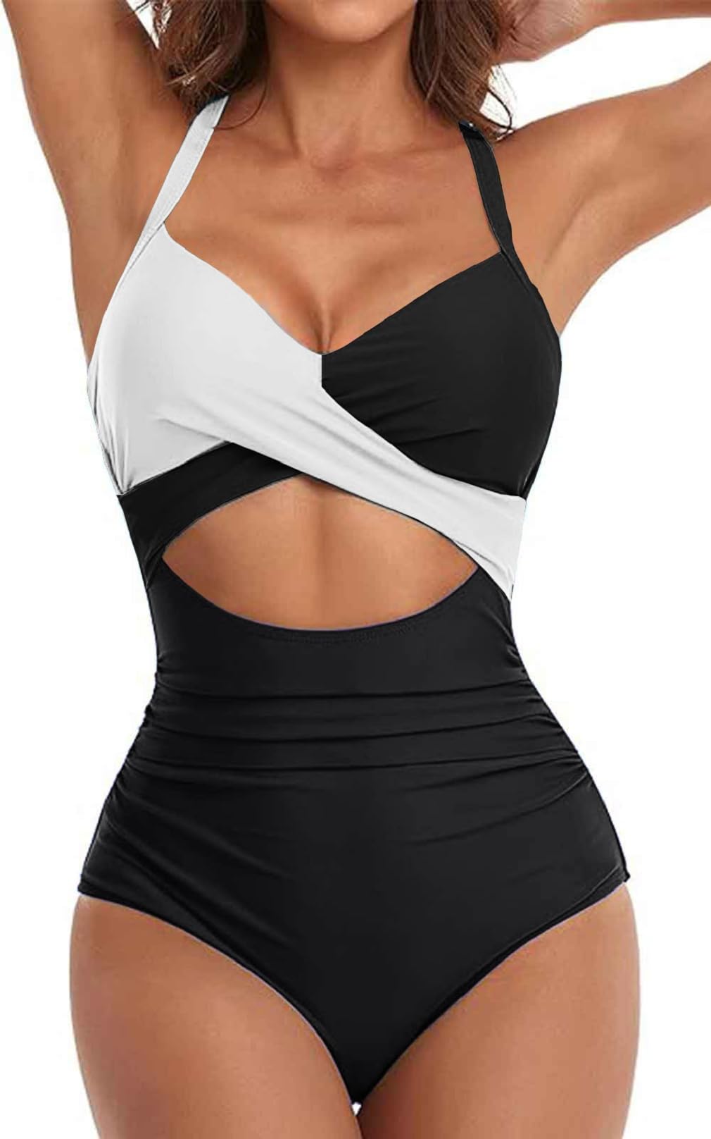 Yutdeng Bañador Mujer Traje de Baño Cut out Vintage Bañador Push Up Vientre Plano Bañador Reductor Barriga Bañadores Una Pieza Mujer Natacion Tallas Grandes Bañador Deportivo