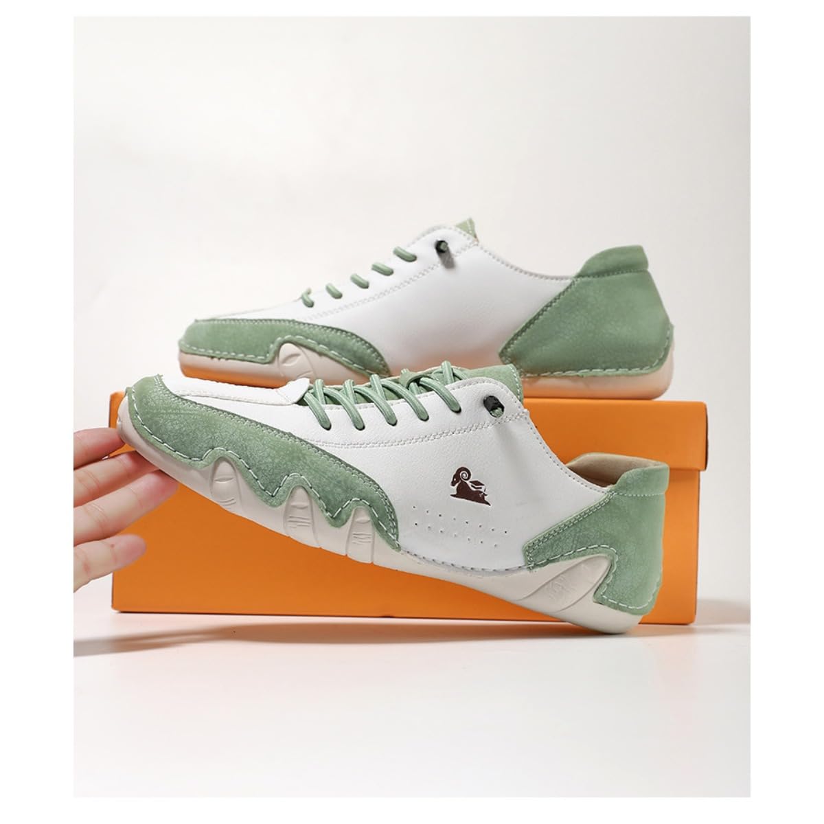 Handgefertigte Leder-Low-Top-Wanderschuhe für Herren und Damen