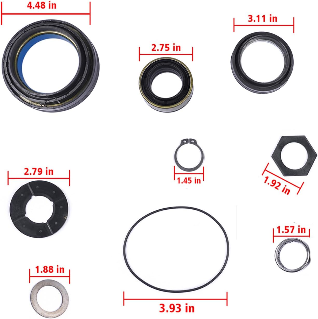 Outer Axle Dust Seal Inner Tube Seal Snap Ring Needle Bearing Thrust Washer Seals Kit Replacement for Ford Super Duty Excursion F250 F350 F450 F550 1998-2004 Dana 50/60 Axles 701166X 620142 Vahaha