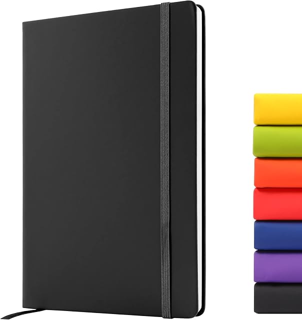 A5 Notebooks, Journal Notebook, A5 Notepad Notebook for Office School Home Business Writing & Note Taking 80gsmBlack