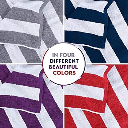 Utopia Towels 4er-Pack Strandtücher 76x152 cm, saugfähige Handtücher aus 100% Baumwolle (Rot,Marineblau,Grau,Pflaume) – Bild 4