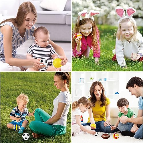 Ainiv 12 Stück Schaumstoffbälle, Stress Bälle, Mini Sportbälle, Antistressball für Schaum, Stressabbau-Ballspielzeug, Geburtstagsparty-Geschenke, Kinder und Erwachsene für Party-Verschiedene Ballstile