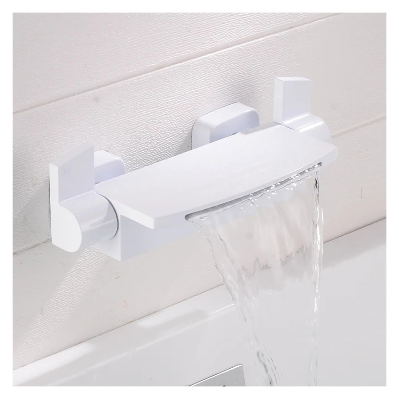 KHPGQIAS Brass Bathroom Tap Faucet Waterfall Wall Mounted Bathroom Water Basin Sink Mixer Tap Bathroom Basin Faucet in Wall, Faucets for Bathroom Sinks