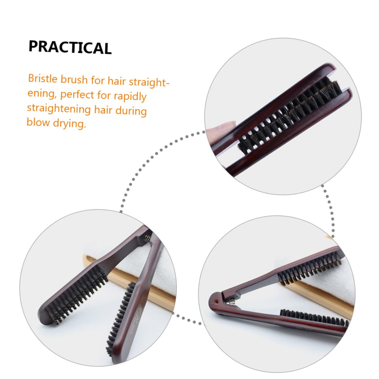 FRCOLOR 5 peines de raíles para peinar el cabello, alisador de pelo, cepillo alisador de pelo, peine de peinado para hombres, peines, plancha de pelo con cerdas de madera