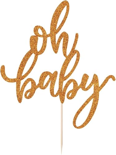Miniatura 9 de Decoración de pastel Golden Oh Baby, decoración de pastel de fiesta de bebé, bautismo de bebé o decoración de pastel de fiesta de revelación de