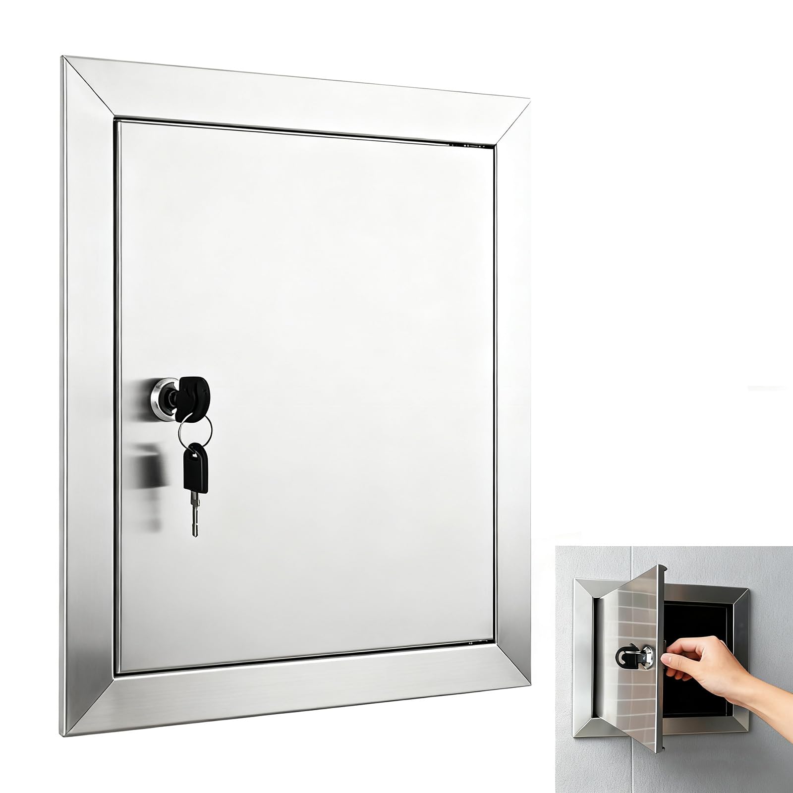 Tapa de registro acero inoxidable con cerradura para fugas y cableado