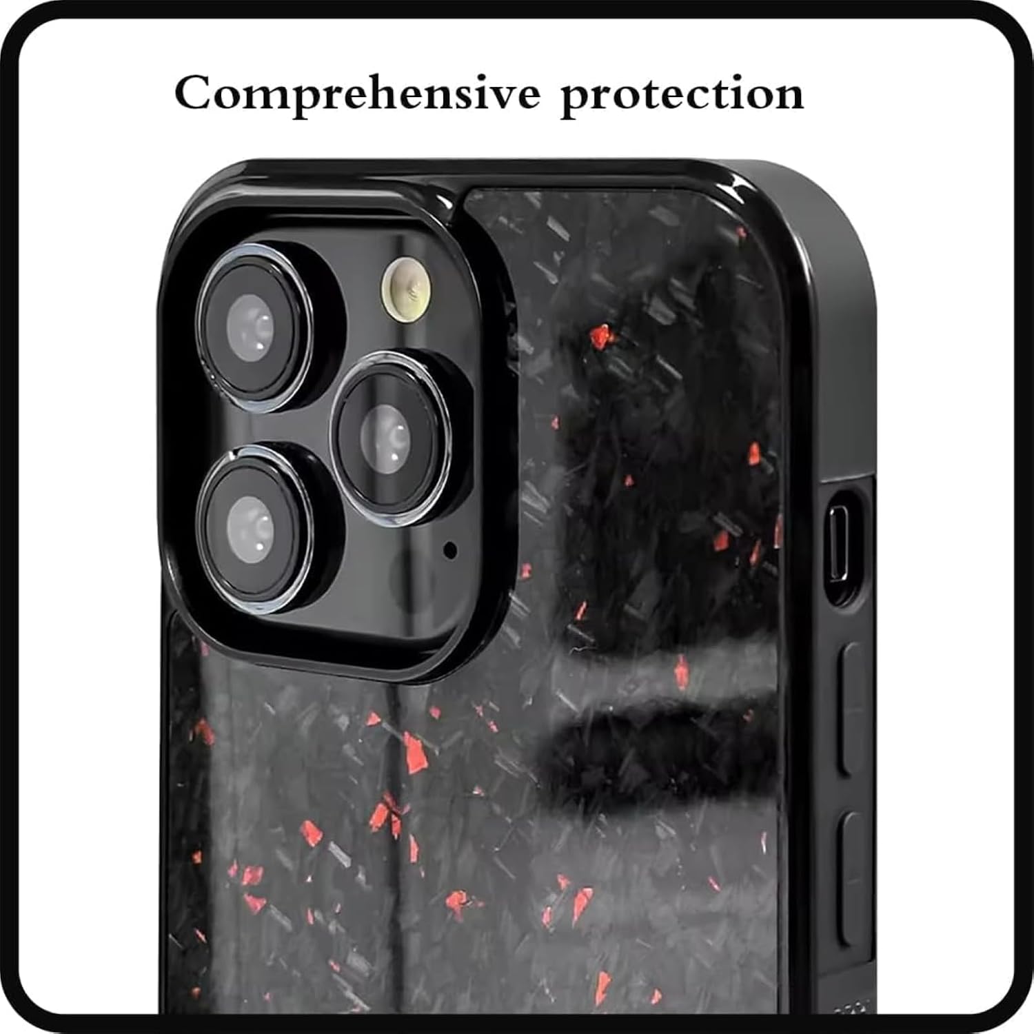 Forged Carbon Fiber Phone Case, Magnetic Anti-Fall Protective Case for iPhone 16, Wireless Charging Support (Blue, 16)