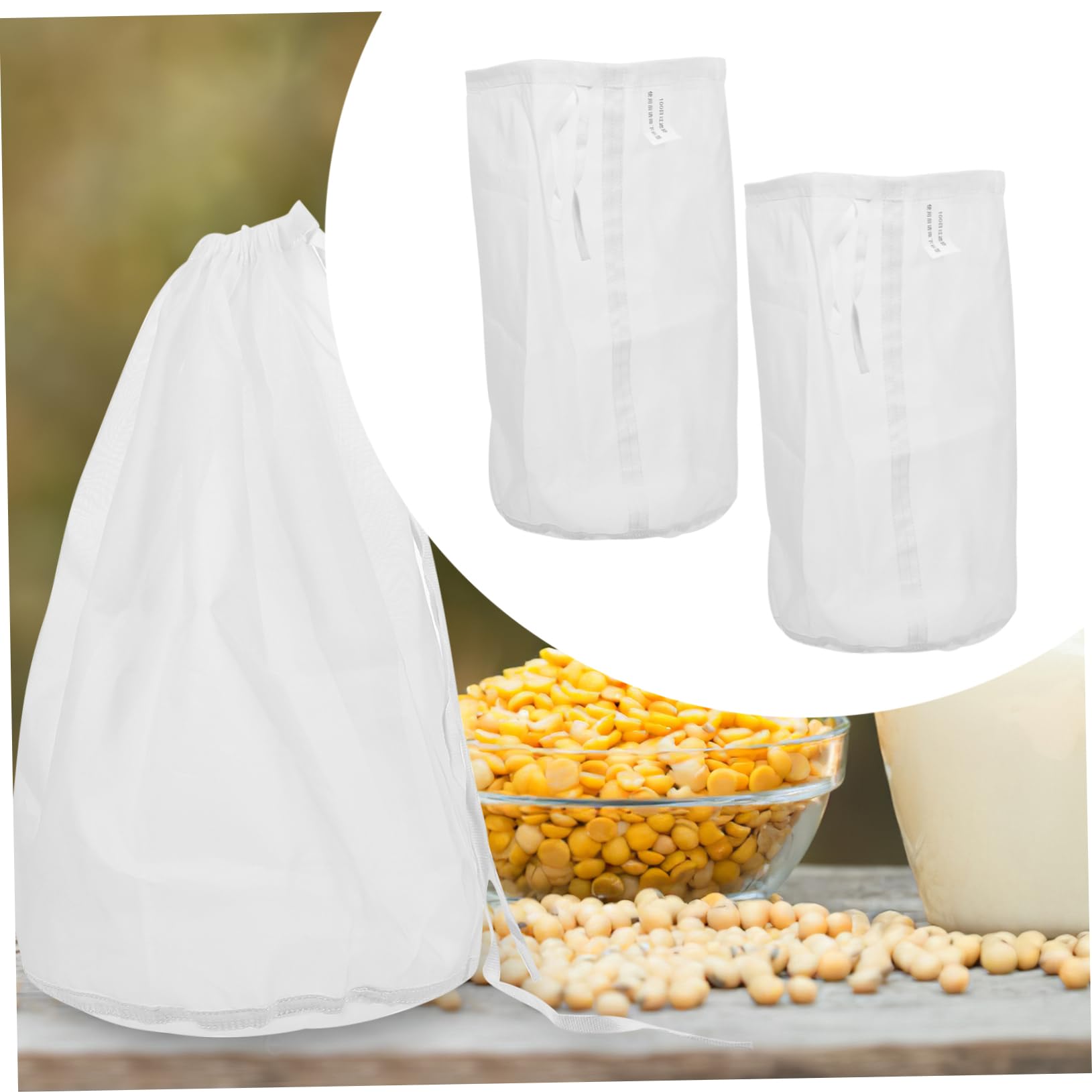 MOLUCKFU 10pcs Brew Bags for Wine Nut and Soybean Mesh Drawstring Filter Bags Reusable Easy to Clean for Brewing and Straining