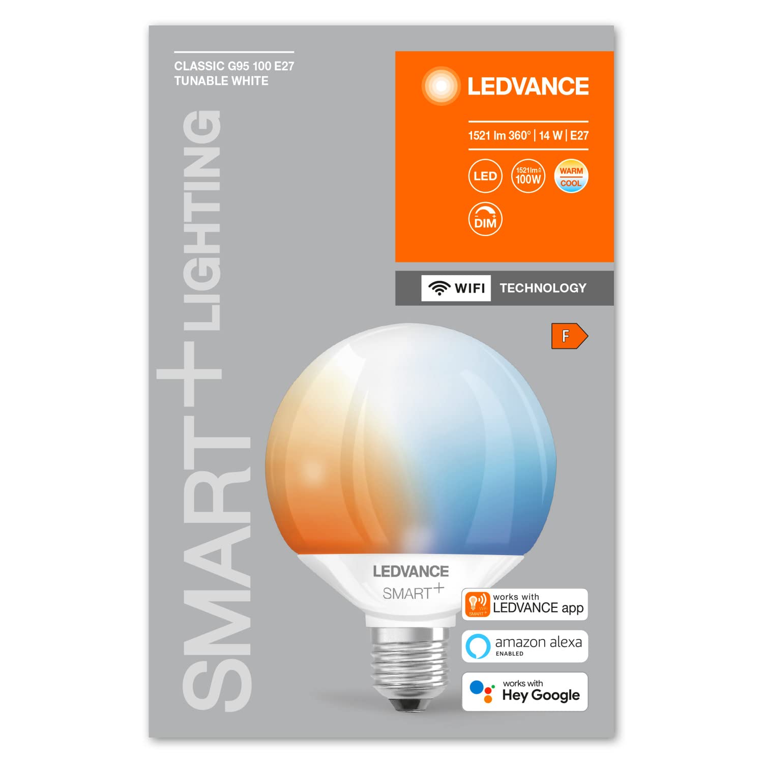 LEDVANCE Inteligentna żarówka LED z technologią Wifi, E27, ściemnianie, możliwość zmiany barwy, matowy, zamiennik żarówek 100W, możliwość sterowania za pomocą aplikacji Alexa, Google i innych, 4 pak