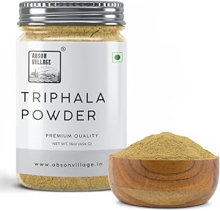 ABSON VILLAGE Triphala Powder - 100% Pure Raw Three-Fruit Blend for Traditional Infusions, Herbal Mouthwash & DIY Hair Care (454 Grams / 16 Oz)