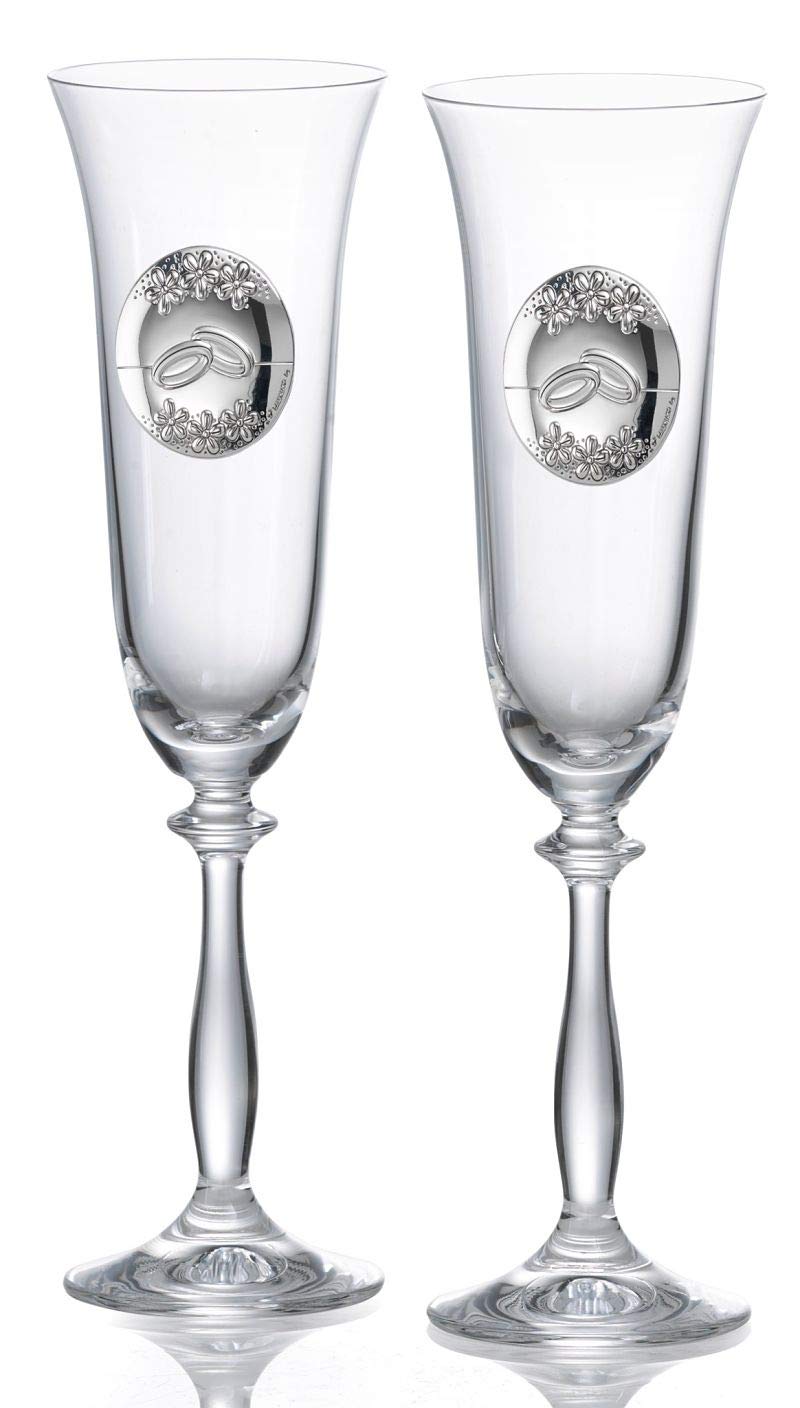 El Faro Copas personalizadas para novios con Rosa para bodas (Bodas)