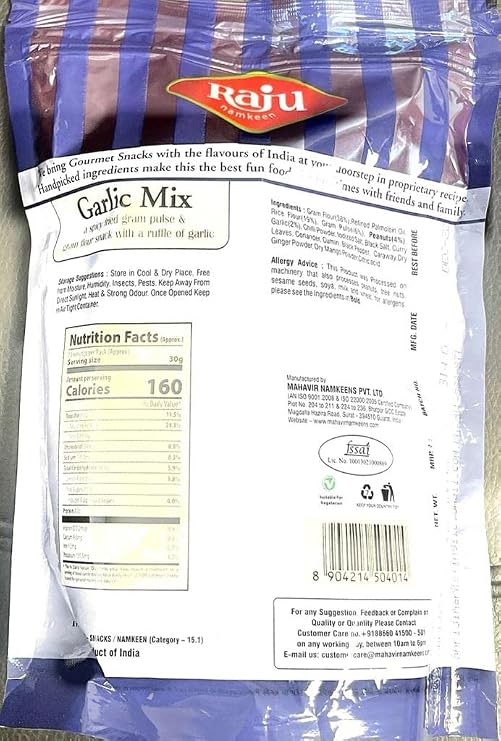 Raju Snacks - Garlic Mix 400g - 14oz
