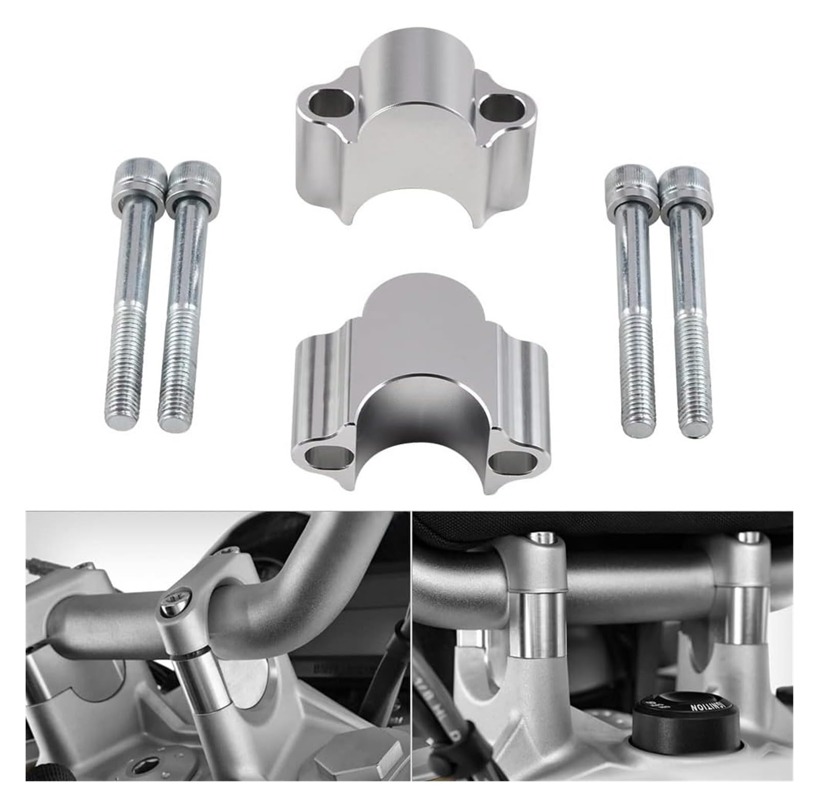 Moto Manubrio Riser Per Moto Off Road ATV Dirt Bike Nero Argento Alluminio 1/8 "Manubrio Con Bulloni Riser Manubrio Universale Da 30 Mm Riser Manubrio
