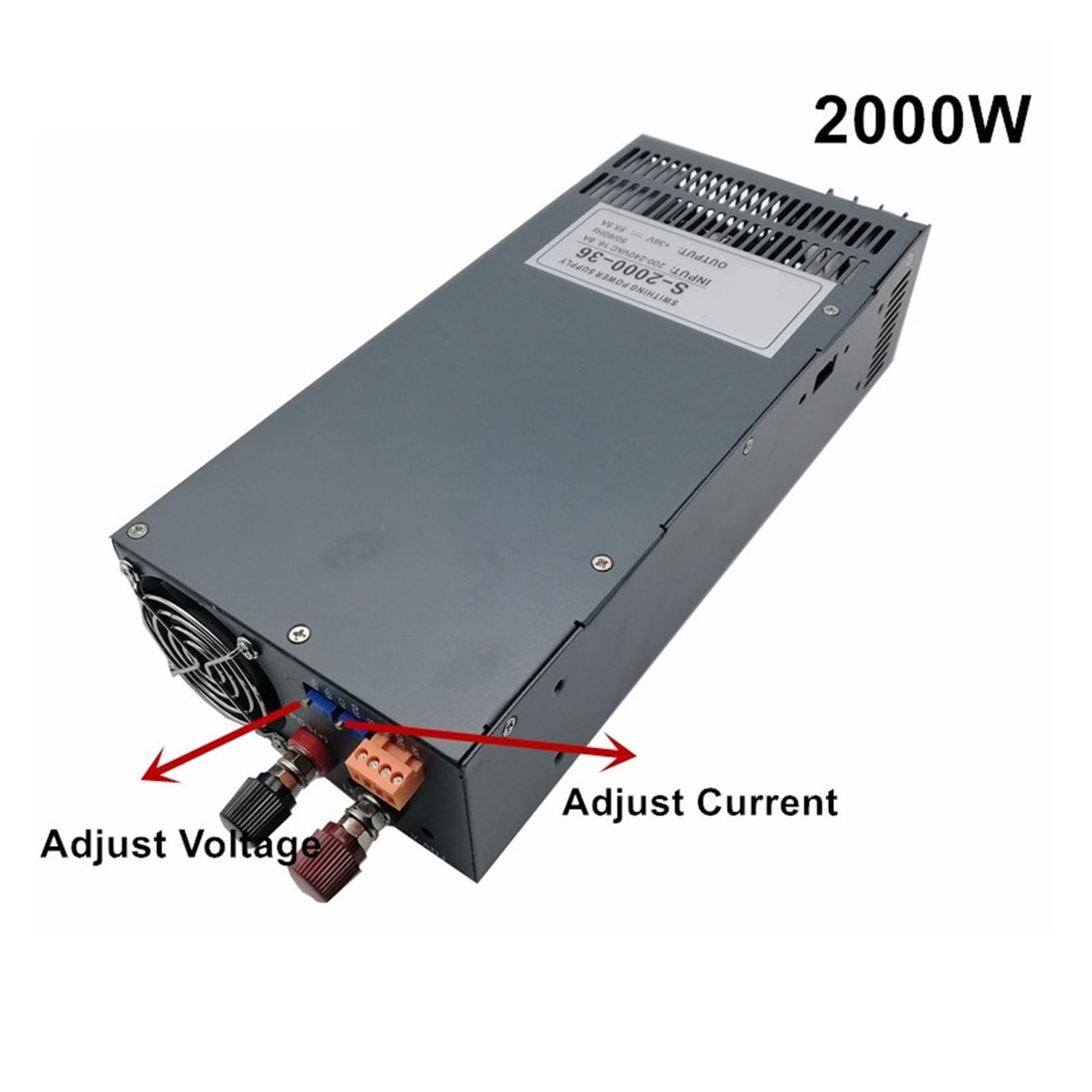 2000W Uniwersalny regulowany zasilacz impulsowy Regulowane wyjście 15V 24V 36V 48V 60V 72V 80V 90V Sterownik transformatora zasilacza impulsowego do pracowni komputerowych, taśm LED itp.(0-48V 0-41A)