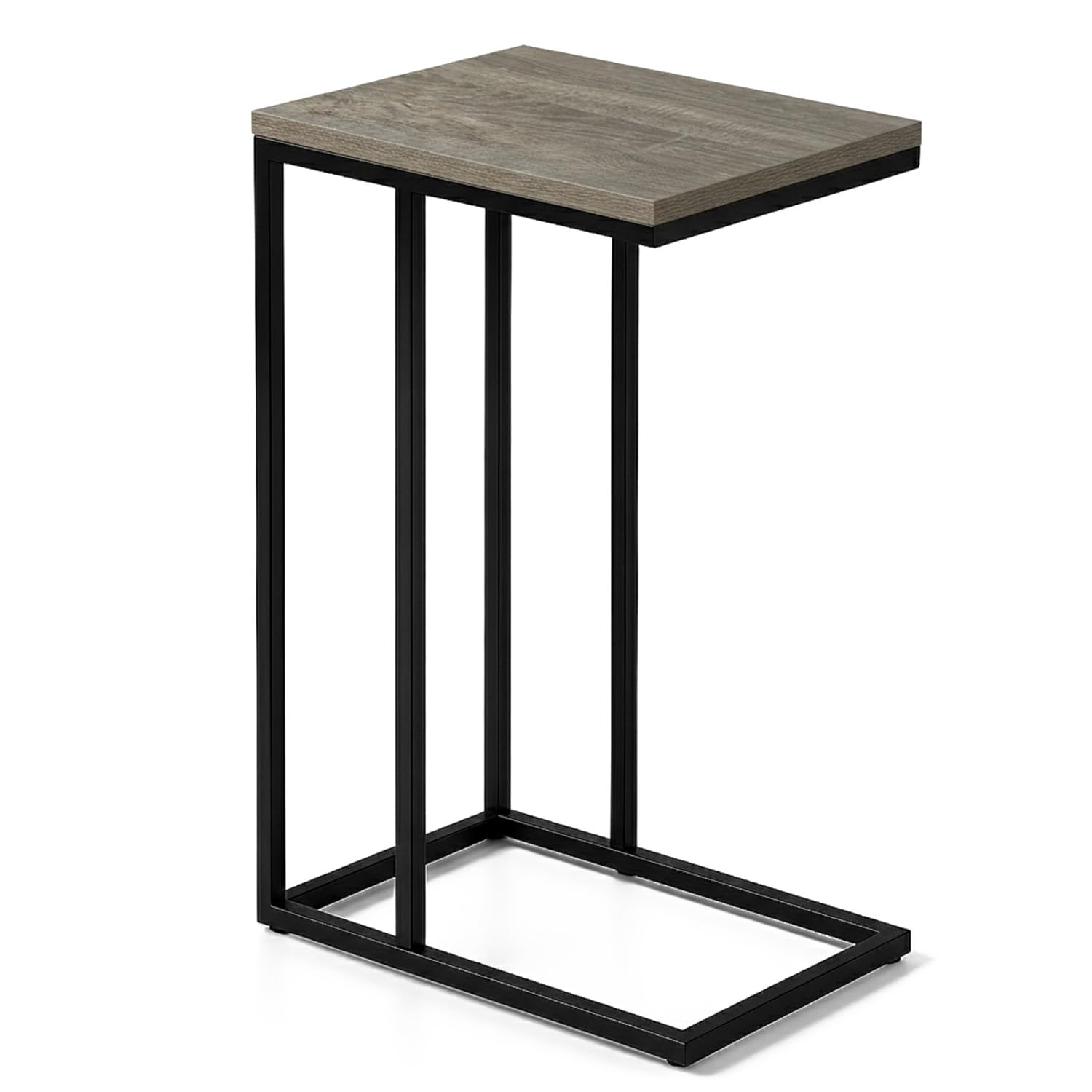 SG Traders C Shaped Side Table Coffee Table End Table Under Sofa Living Room Table Snack Laptop Holder Stable Metal Frame for Bedroom Office Sofa Bed Side Table Easy to assemble (Light Wood Grain) โ image 1
