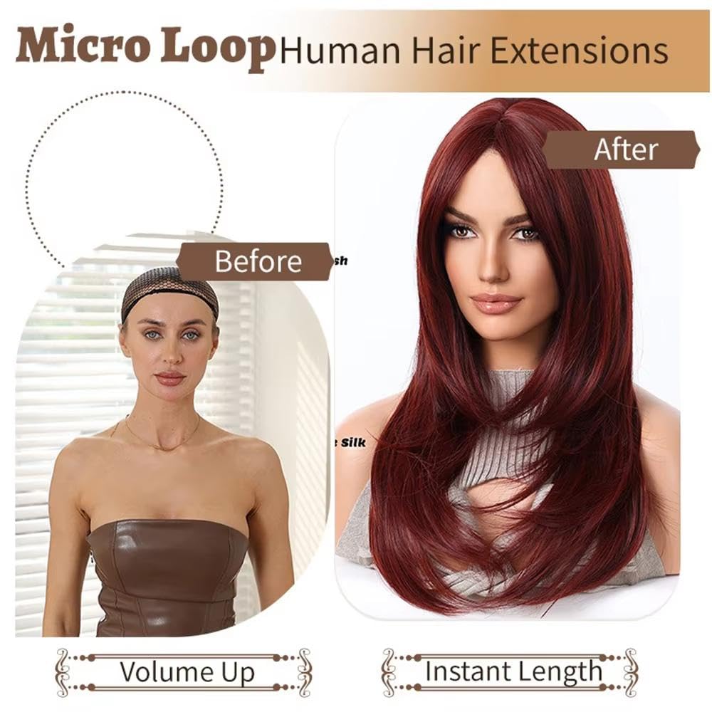 Haarpflege Rotbraune Perücke Natürliches Geschichtetes Haar Für Frauen Tägliche Party Cosplay Mittellanges Glattes Haar Hitzebeständig