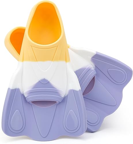 Aletas de natación para niños, aletas de entrenamiento de natación, aletas cortas para jóvenes, piscina, esnórquel para niñas y niños principiantes