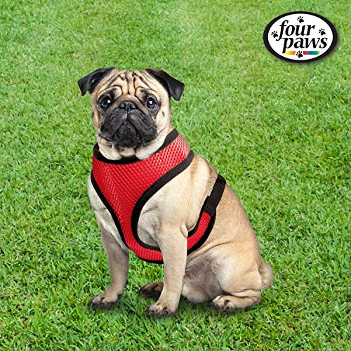 Image of Four Paws Walk-About Comfort Control No-Pull Harness for Dogs, Adjustable Soft Padded Breathable Air Mesh Dog Vest for Walking, Red, Large