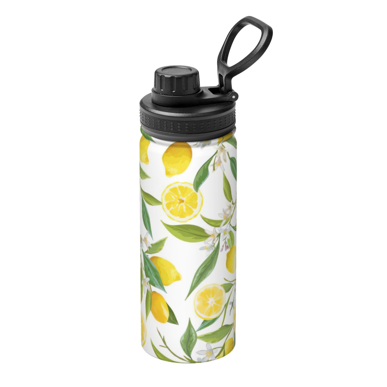 Kfjghhl Insulated Stainless Fresh Tropical Lemons Steel Water Bottle For Sport Gym Travel Leak Camping Hiking Hydration