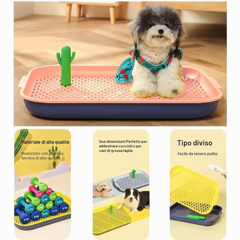 BPS BPS-5573AZ - Lettino per cani, intercambiabile, per interni, lettino per animali domestici, in plastica, 2 misure M/L (M, Blu)
