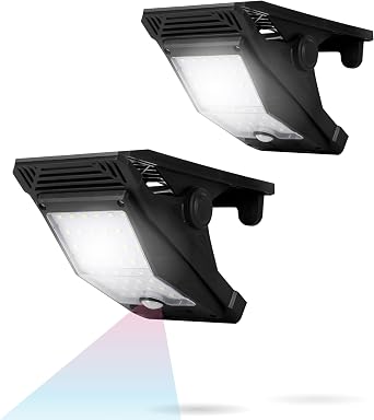 TECHKO Outdoor Solar Large Clip-Anywhere Light with Motion Sensor 2-Pack