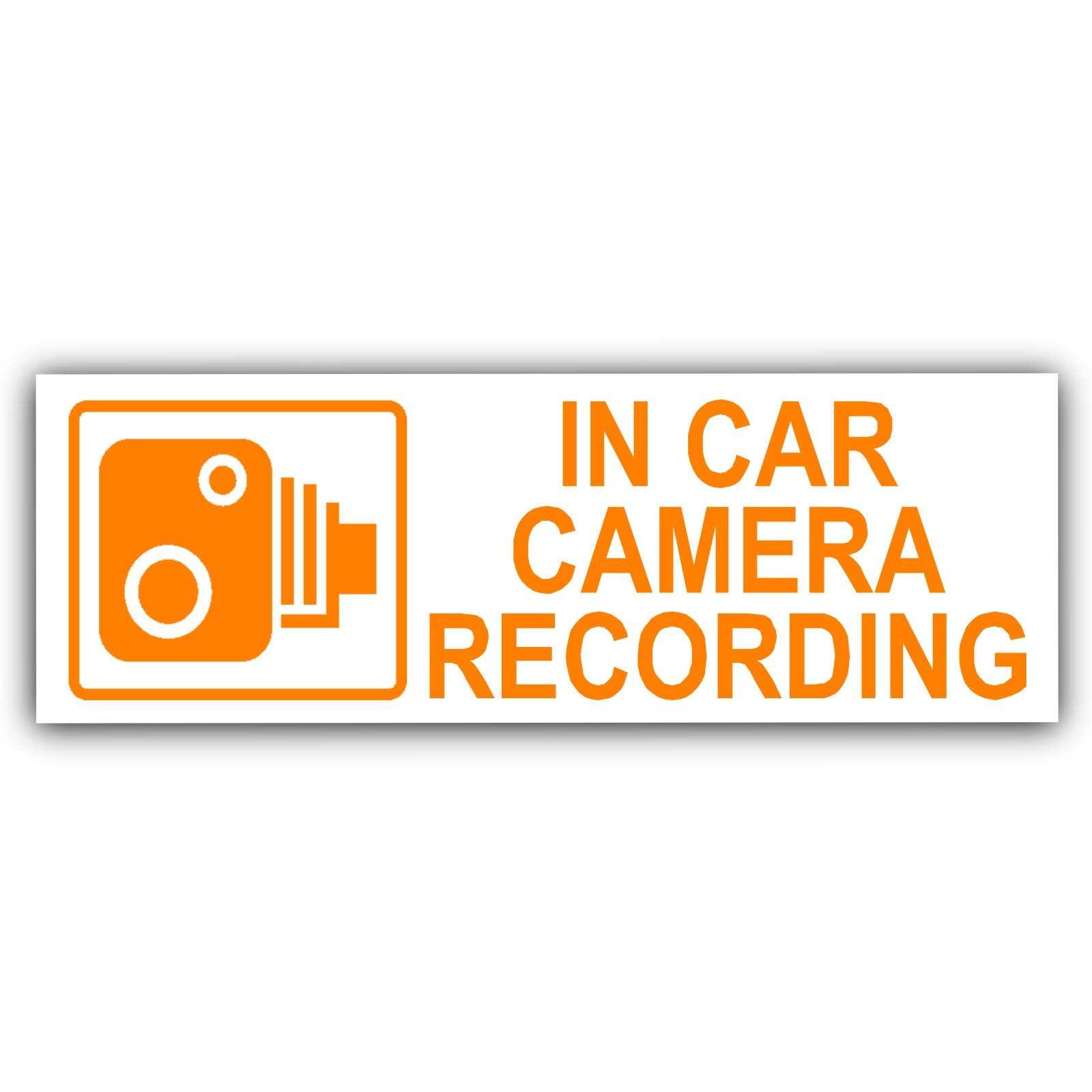 Platinum Place Orange On White - External Application 5 X Small In Car Camera Recording Stickers,Red Printed-Cctv Sign-Van,Lorry,Taxi,Bus,Mini Cab,Minicab-Security-Window,Tinted-Go Pro,Dashcam (Orange On White - External Application)