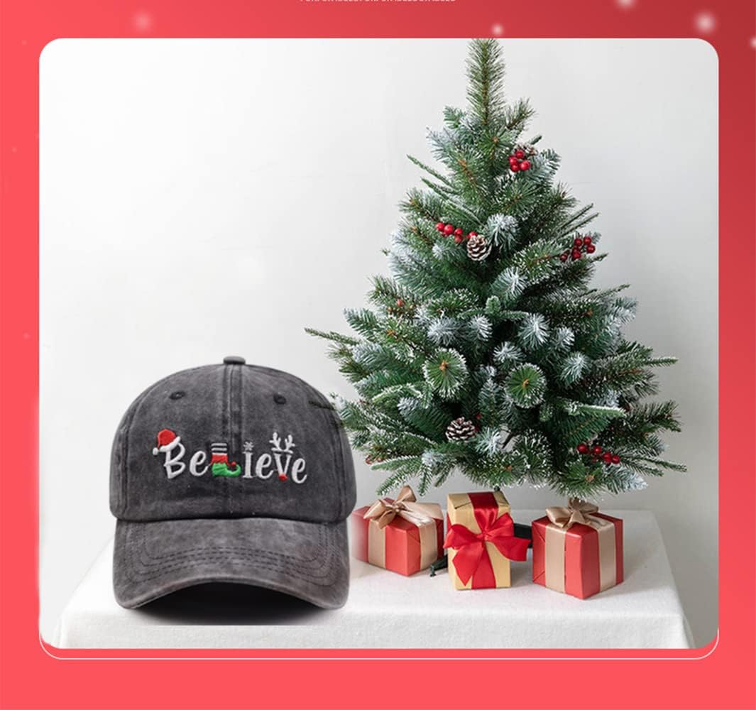 Merry Christmas Hats for Men Women, Funny Adjust Cotton Embroidered Xmas Holiday Baseball Cap - Image 4