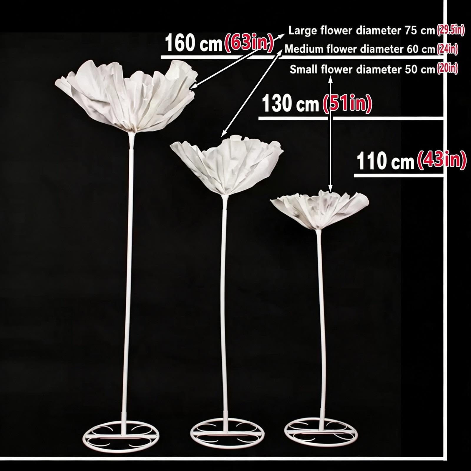 Große Künstliche Dekos Blumen aus Eva‑Schaum mit Stabiler Metallbasis | Realistische Stehende Kunstblumen for Hochzeitsdekorationen, Party, Garten‑ und Laden‑Schaufensterdekoration(Style 4)