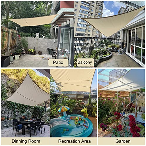 Voile d'ombrage rectangulaire beige 4x4m imperméable pour terrasse