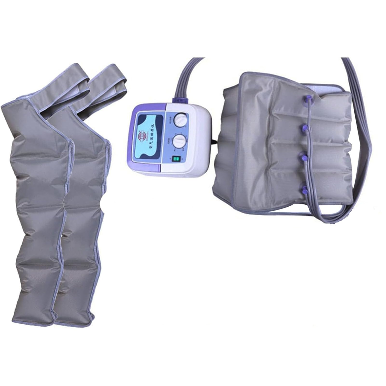 4-Kammer-Ganzkörper-Lymphdrainage-Massagegerät, Luftkompressions-Bein- und Fußmassagegerät, Schmerzlinderung für Taille, Beine und Arme, mit Wadenmassagefunktion und Timerfunktion