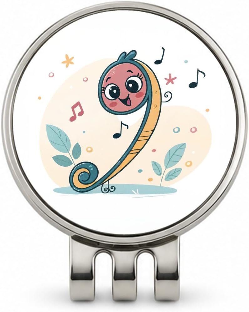 Kawaii Bass Music Cute Golf Hat Clip with Ball Marker