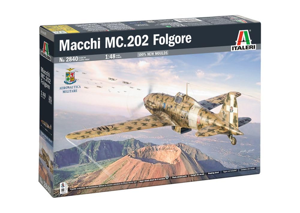 Italeri 2840 Macchi MC.202 Folgore, échelle 1:48, Plastic Model Kit/Maquette en Plastique à Assembler