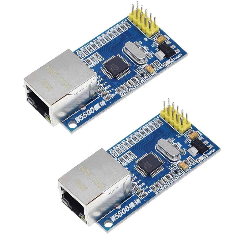 W5500 Ethernet Network Module 2-Pack SPI to TCP/IP Interface Board with Built-in PHY Chip 32KB Buffer for UNO Rduino Compatible Internet Connectivity Embedded IoT Projects-image-41