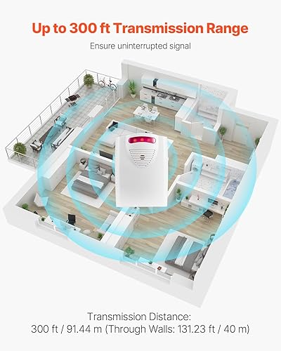 Miniatura 3 de VEVOR Sistema de alarma de cama para adultos mayores, almohadilla de sensor de cama inalámbrica de 14 x 30 pulgadas con buscapersonas, alarmas de