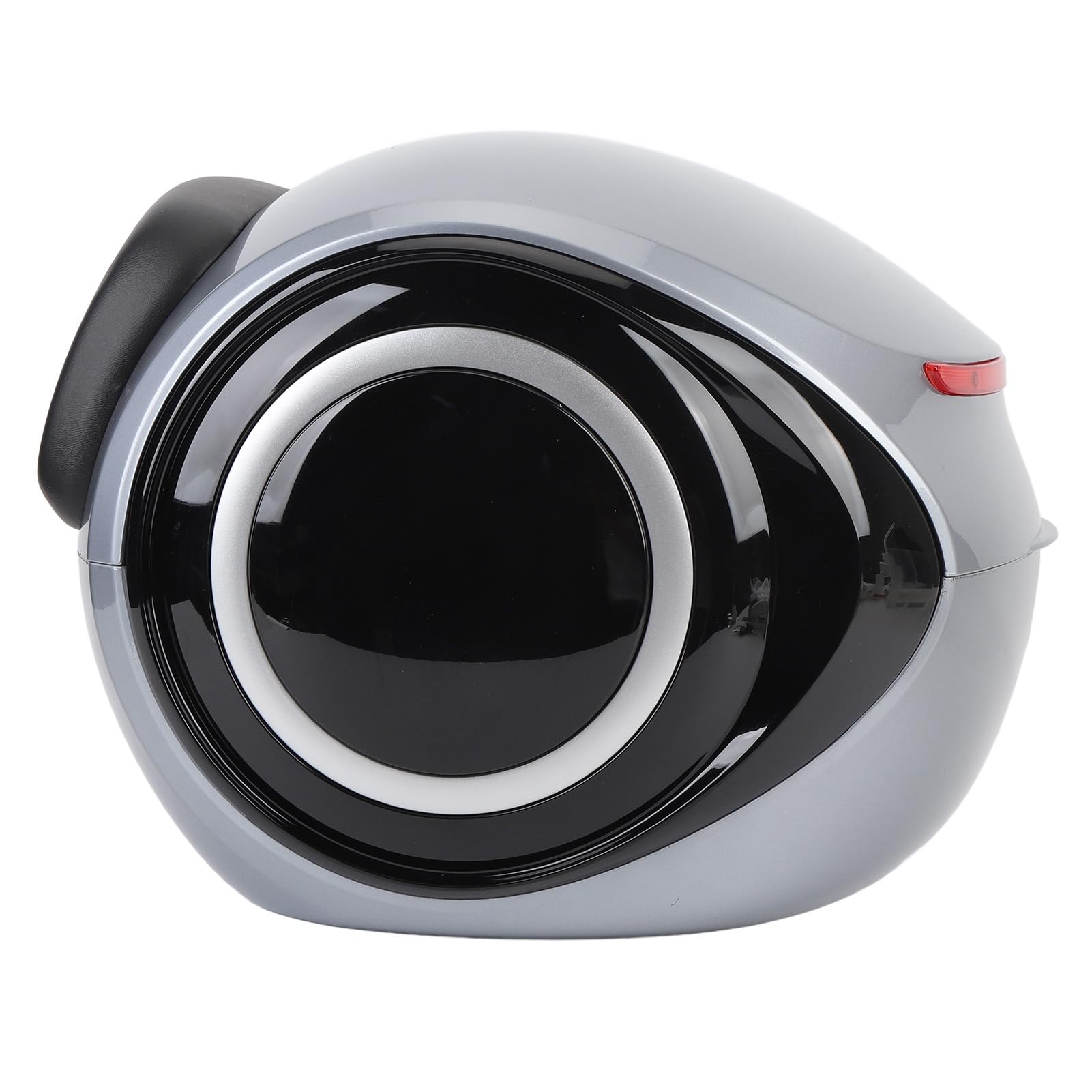 Bauletto superiore per moto da 32 litri, bauletto posteriore in ABS resistente all’acqua e alla polvere, baule portatile dallo stile sportivo con schienale e strisce riflettenti (Grigio)