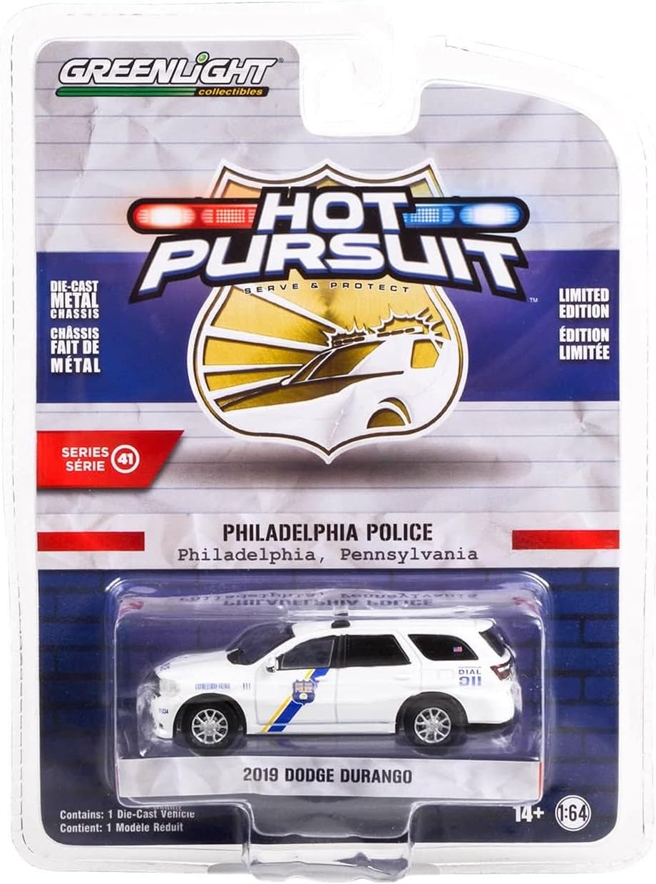 Greenlight 42990-E Hot Pursuit Series 41 - 2019 Dodge Durango - Philadelphia, Pennsylvania Police 1/64 Scale Diecast