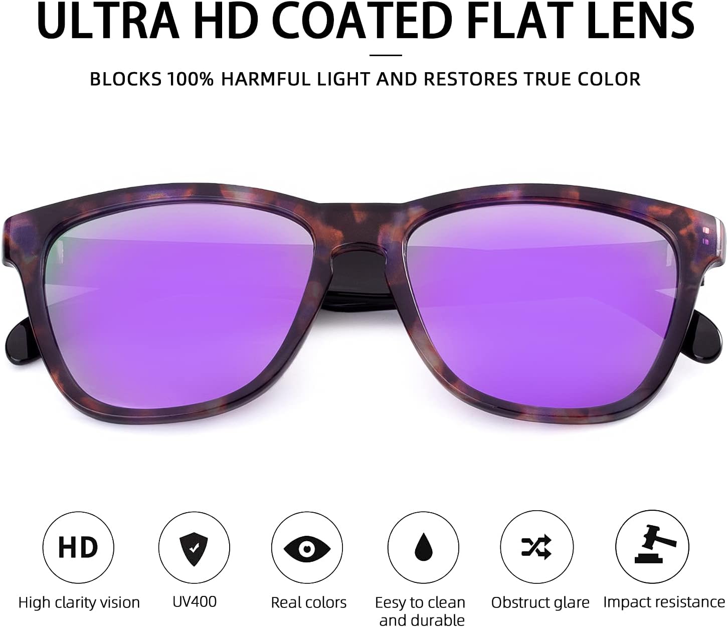 COLOSSEIN Sunglasses Womens,Classic Square Frame UV400 Mirrored Lens,Sunglasses Fit For Beach,Vacation,Driving - Image 2