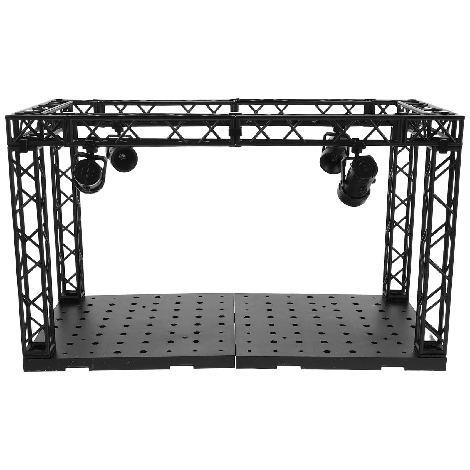 Vitrina Modelo de Plástico Negro Luz LED para Exhibición de Figuras de Acción, Organizador de Escritorio Compacto Adecuado para Exhibición de Modelos y Dormitorio