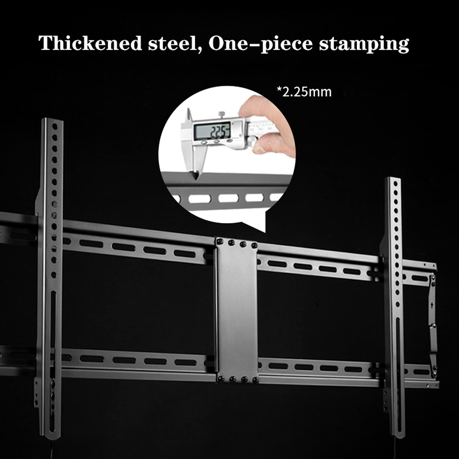 tv Stand Ultra magro TV Mount Matte Black Bland Screen TV Montare per la maggior parte dei televisori a schermo piatto 43-90 pollici a schermo basso profilo riparato TV Staffa a parete, max VESA 90. 0