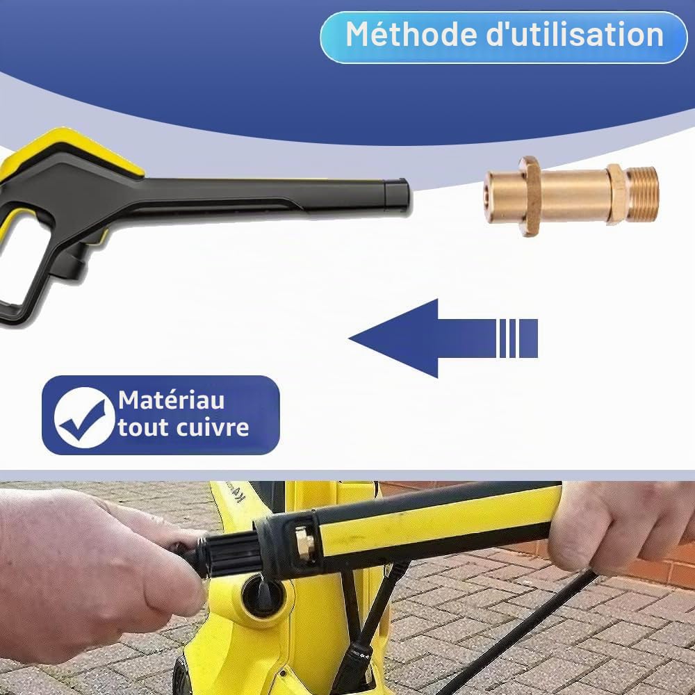 Kit de tuyau de nettoyage de canalisations 30 m pour K2 K3 K4 K5 K6 K7, 180 bar 60 °C, avec sac, buses rigides, déboucheur de canalisation, tuyau de vidange pour nettoyeur haute pression