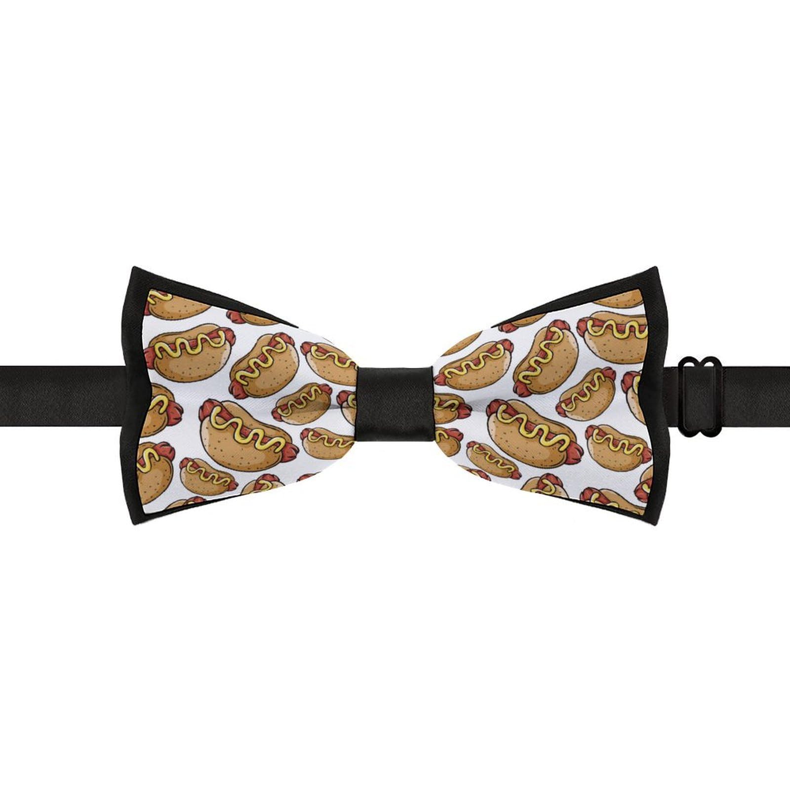 GoasNei Hot Dog Cartoon Bow Tie for Men Adjustable Necktie Funny Tie Neck Ties for Weddings Party