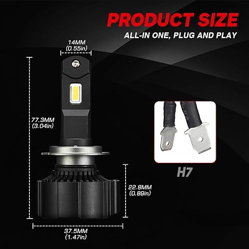 Miniatura 2 de DDM Tuning Saber 55W ProX LED, 12500LM, 6000K, par, (H7)