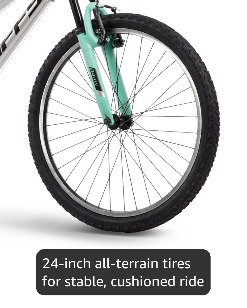 Stone Mountain Hardtail Mountain Bike for Boys/Girls/Men/Women, 20"/24"/26" Sizes, 6 or 21 Speed Shimano Twist Shifting, Front or Dual Suspension, Comfort Saddle, Sleek Colors