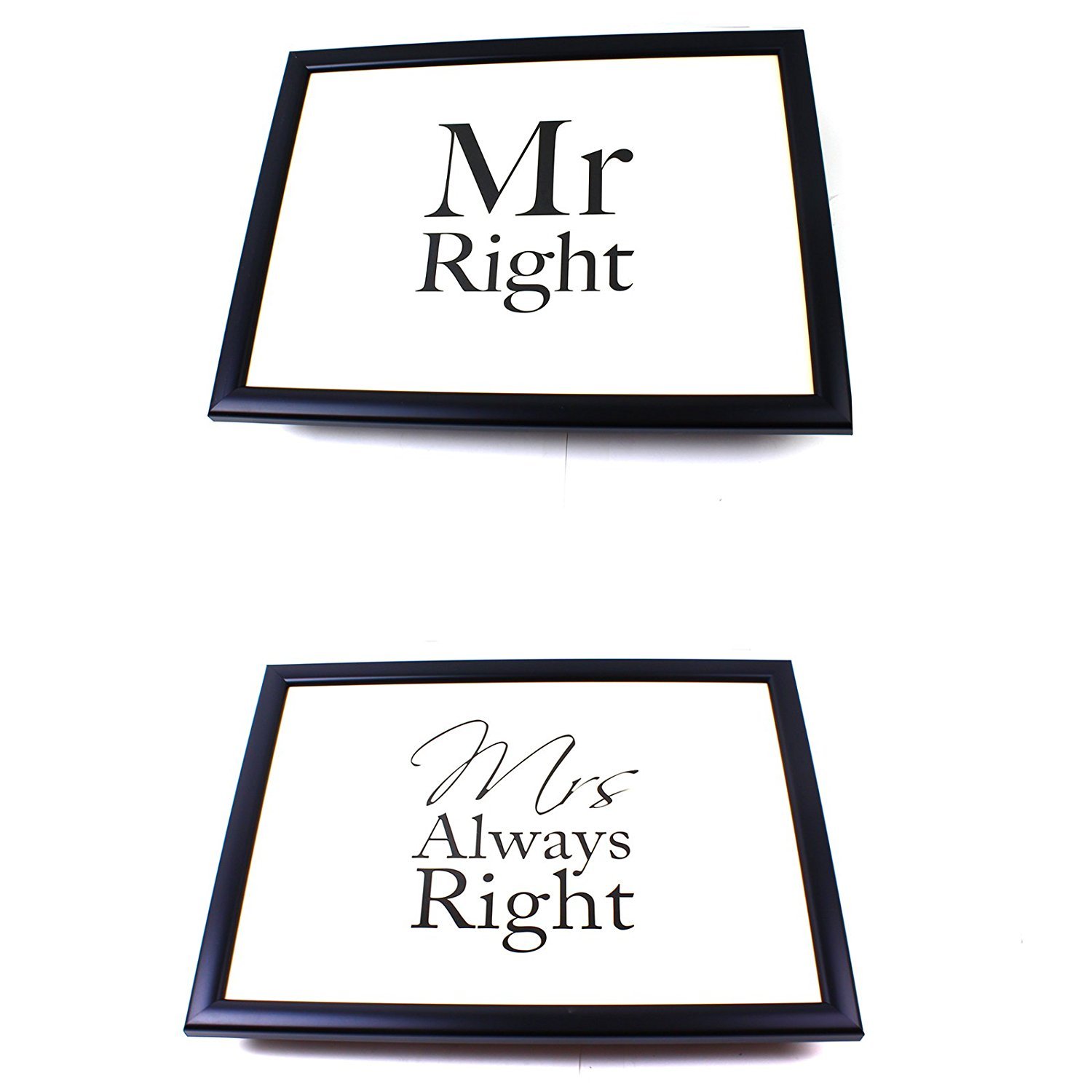 Lap Tray Bean Bag Breakfast Student Dinner Cushion Mr Right & Mrs Always Right