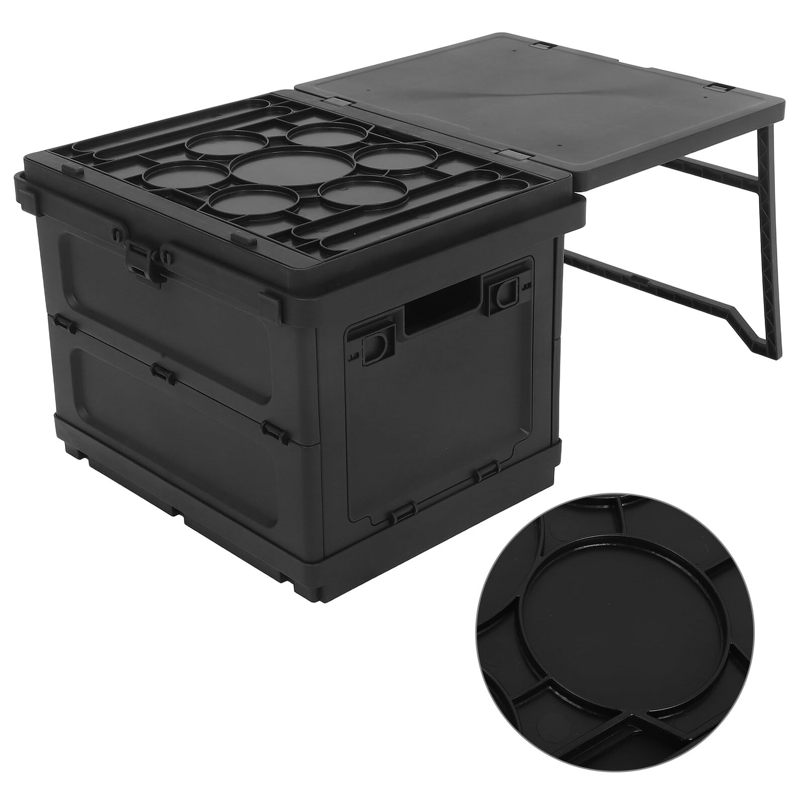 NUOBESTY Organizador Apilable para Maletero de Coche Caja Plegable y Asa, Caja de Almacenamiento Portátil para Camping y Viajes de Pesca