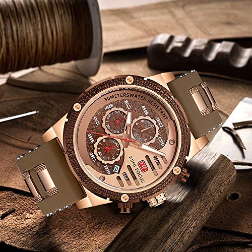 Image of AIMES Mens Watches Chronograph Waterproof Sport Military Watch for Men Analog Quartz Movement Stylish Wrist Watch Elegant Gift Watch for Men